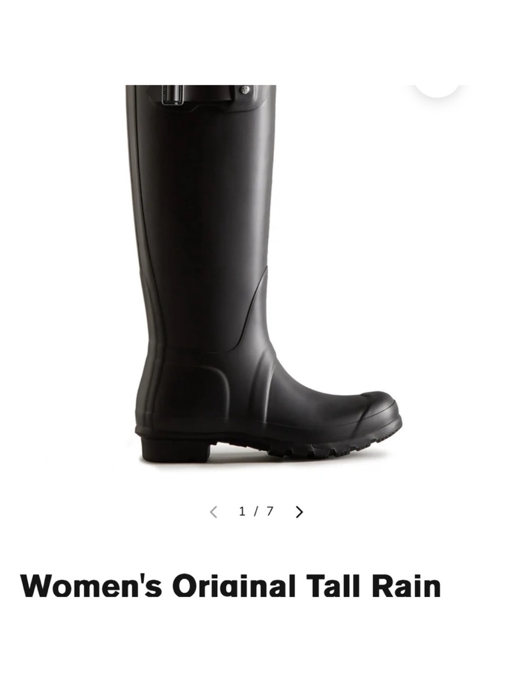 Hunter Original Tall Back Adjustable Rain
Boots Black 9